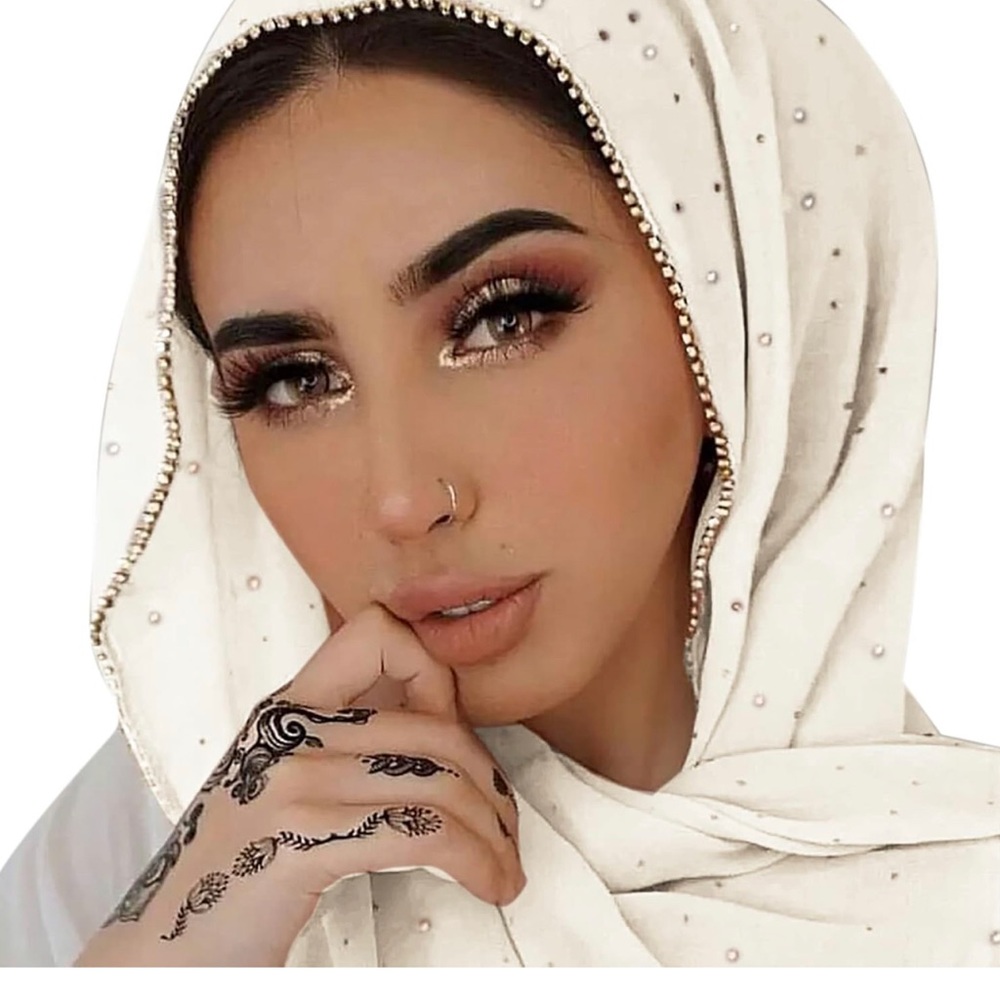 🌹LUXURY WOMENS HIJAB RHINESTONE SCARF ABAYA SCARF 🌹